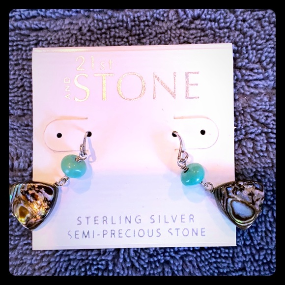 Sterling Silver Semiprecious earrings Bracelet - Picture 1 of 7